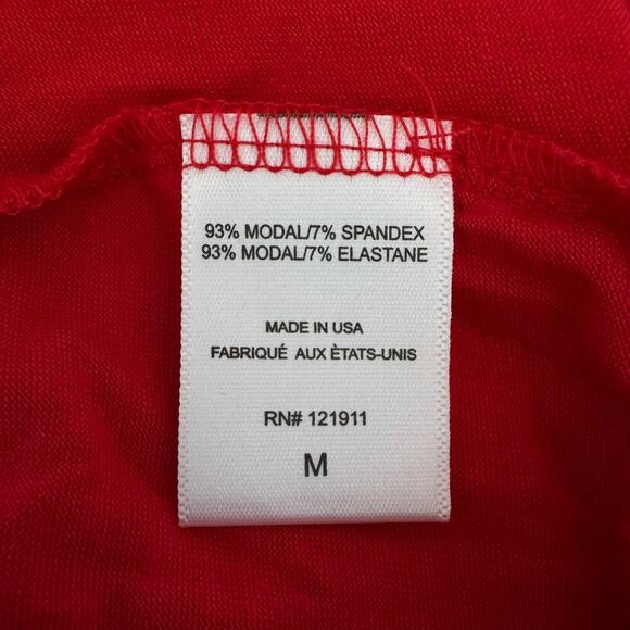 LNA Red Jersey Knit V-Neck T-Shirt Maxi Dress - Picture 9 of 12